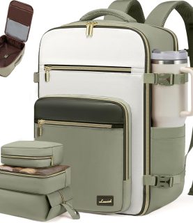Travel Backpack For Women,40L Carry On Backpack Flight Approved,TSA Personal Item Travel Bag Fits 17 Inch Laptop,Business Weekender Overnight Daypack with Back Pad and Chest Buckle,Cubes